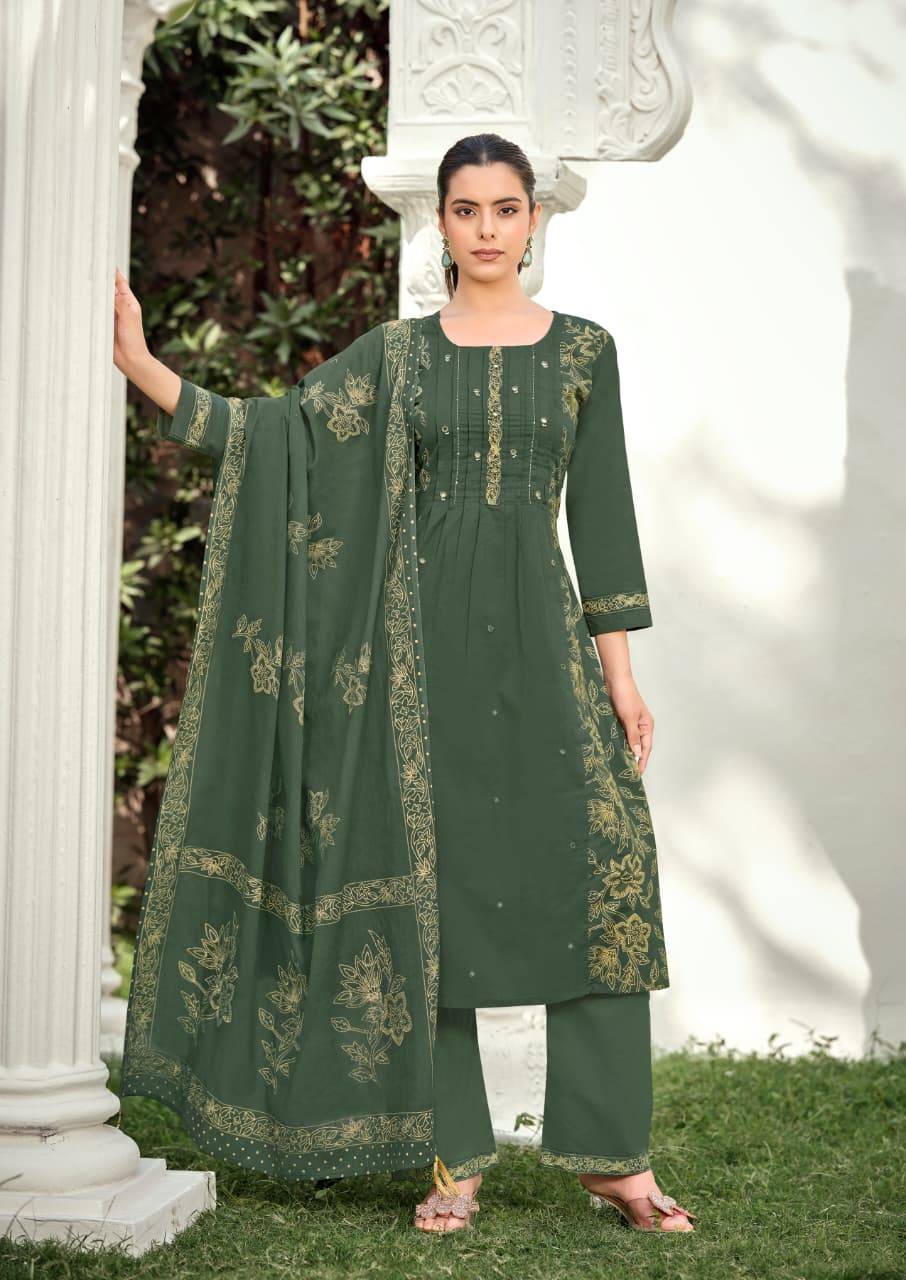  MANNAT By KARISSA 1001 To 1006 Series Beautiful Festive Suits Colourful Stylish pure heavy Bombay cotton dresses At Wholesale Price